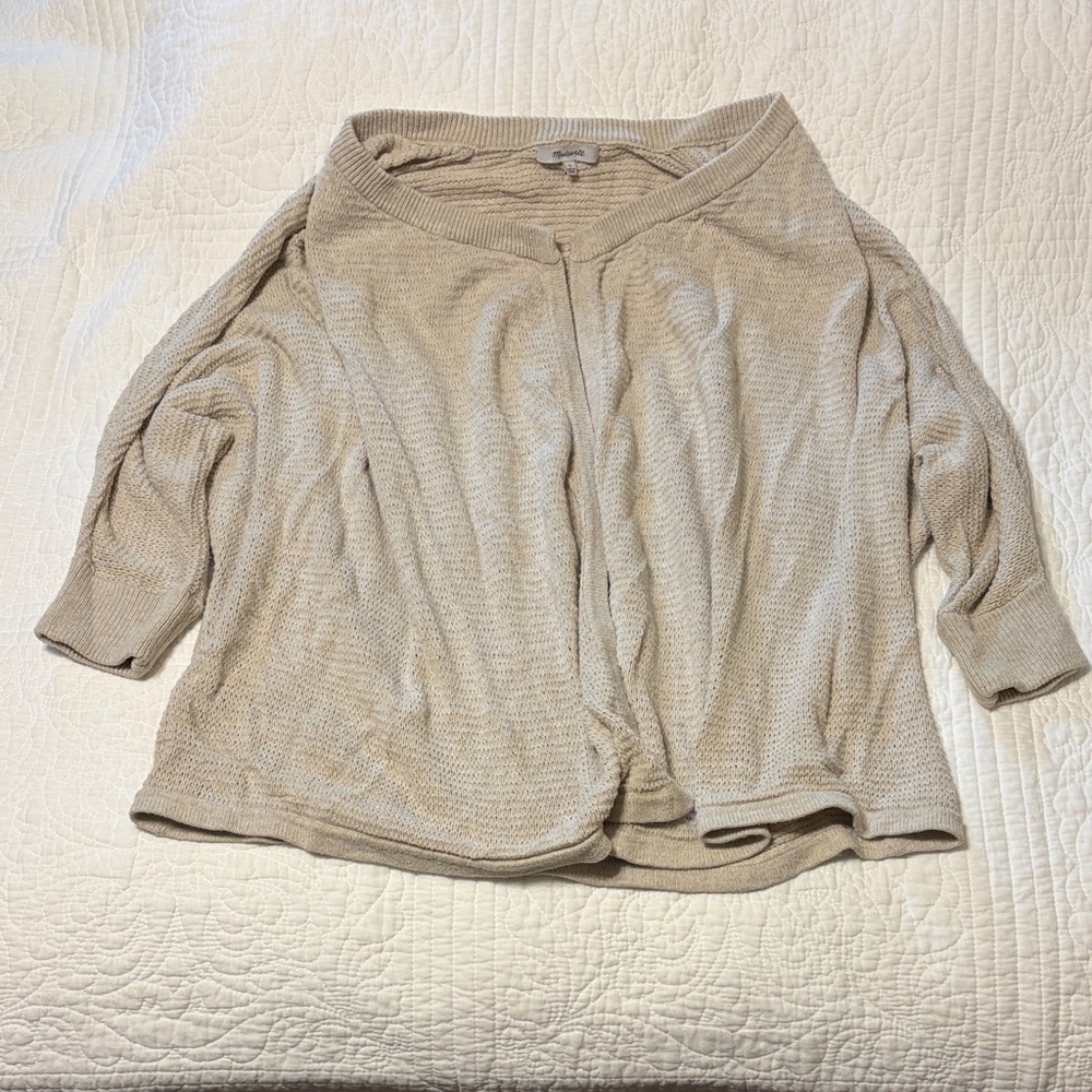 Madewell Cream Cardigan Sweater